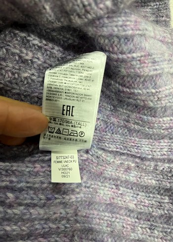 Lila, gri  Örgü Kadın Triko Kazak Gap M-L - Görsel 12