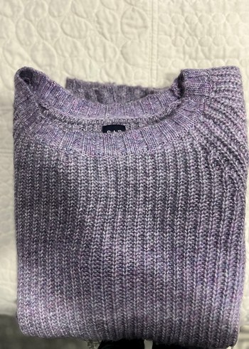 Lila, gri  Örgü Kadın Triko Kazak Gap M-L - Görsel 6