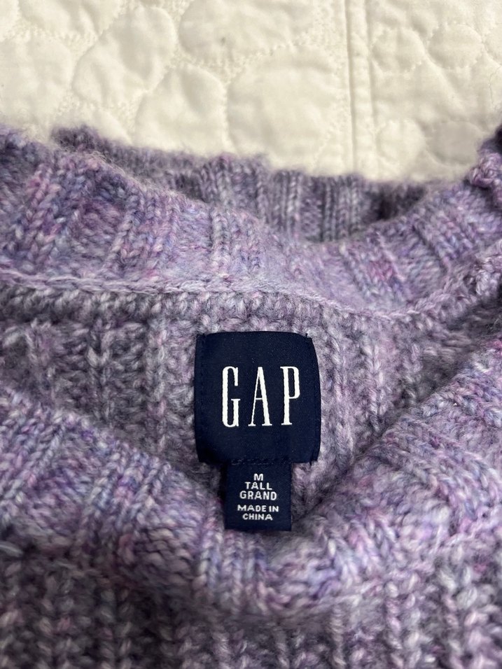 Lila, gri  Örgü Kadın Triko Kazak Gap M-L - Görsel 3