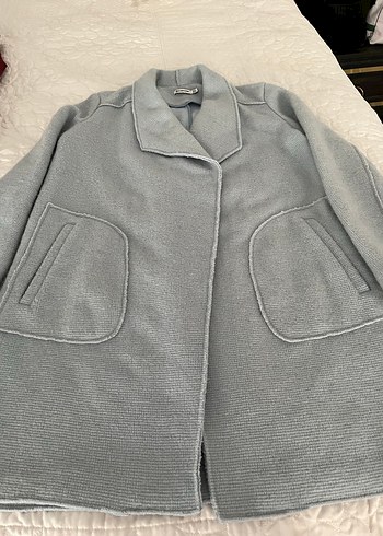 Açık mavi  Uzun Kaban S bdn Stradivarus - Görsel 5