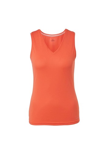 Turuncu V Yaka Kolsuz Spor Üst - Görsel 2