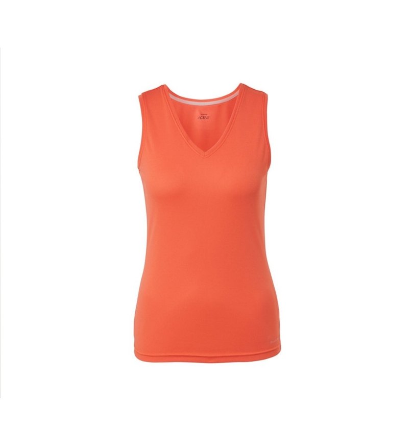 Turuncu V Yaka Kolsuz Spor Üst - Görsel 2