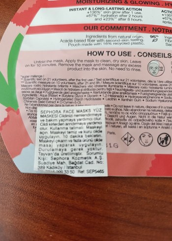Sephora Nemlendirici ve Parlatıcı Yüz Maskesi - Görsel 3