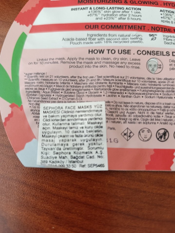 Sephora Nemlendirici ve Parlatıcı Yüz Maskesi - Görsel 3