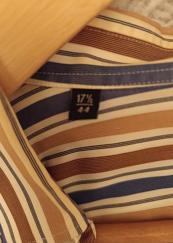 xl Beden kahverengi Renk abbate Erkek Kahverengi Çizgili Uzun Kollu Gömlek