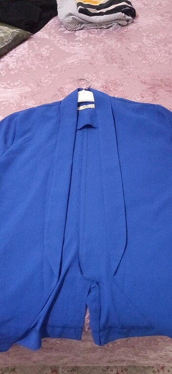 Saks mavisi üst yazlık ceket