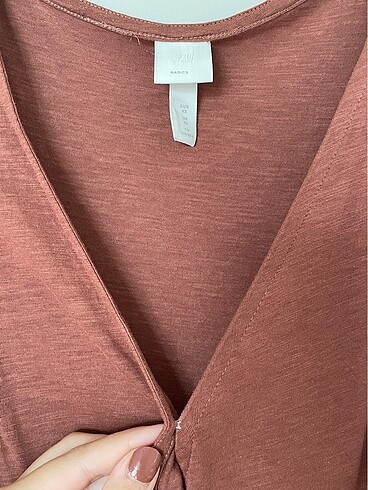 xs Beden kahverengi Renk H&M günlük kruvaze elbise