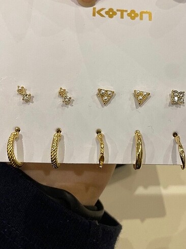 Koton Koton 6 çift küpe seti Halkalı taşlı