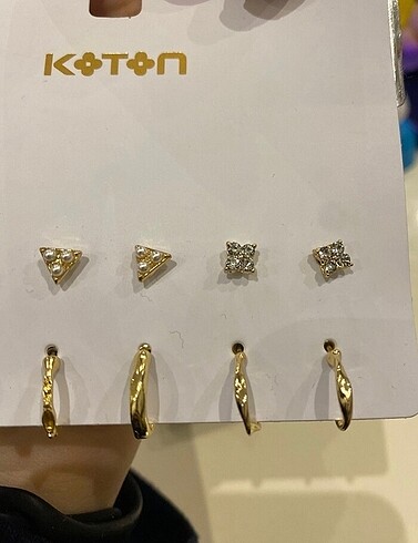  Beden Koton 6 çift küpe seti Halkalı taşlı