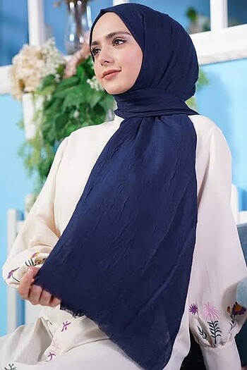 Lacivert bambu şal