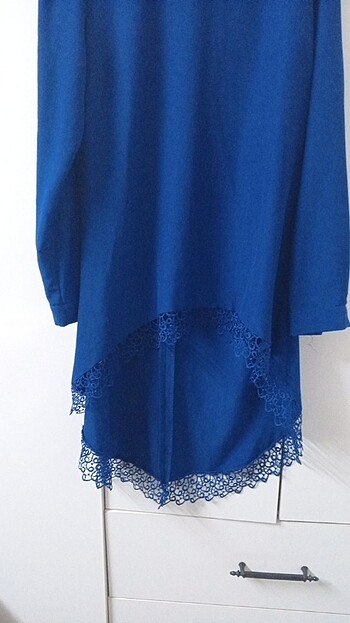 40 Beden Uçları dantelli tunik