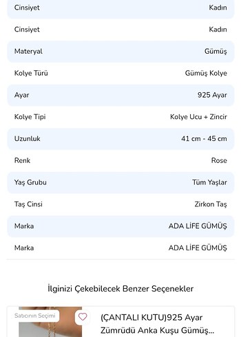 Diğer 925 Ayar Zümrütlü Anka Kuşu Gümüş Kolye