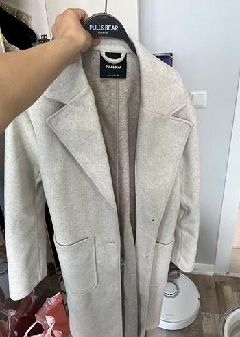 Pull and Bear Pull Bear Acik Gri Uzun Kaban