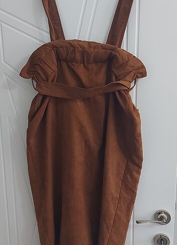 42 Beden camel Renk Süet taba salopet elbise