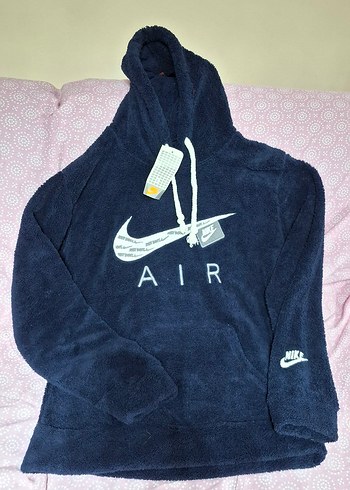 Nike Lacivert Kapusonlu Pelus Sweatshirt