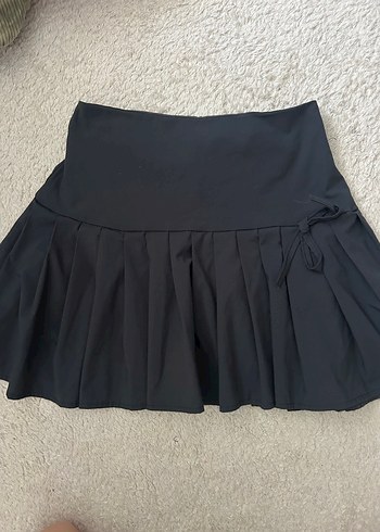 Siyah Pilili Midi Etek