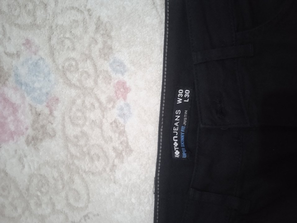 Düz Siyah erkek kot Pantolon - Görsel 2