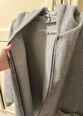 Gri Yünlü Midi Kaban - Görsel 3