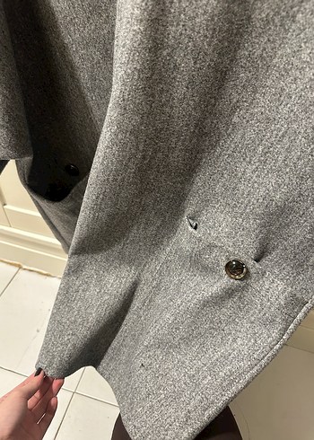 Gri Yünlü Midi Kaban - Görsel 2