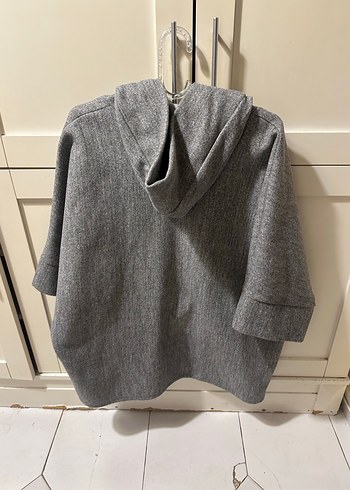 Gri Yünlü Midi Kaban - Görsel 4