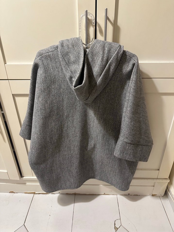 Gri Yünlü Midi Kaban - Görsel 4