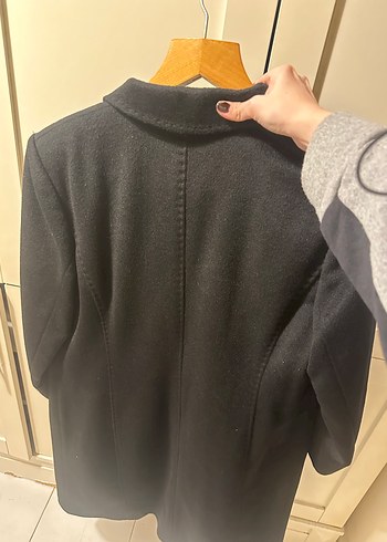 Marina Rinaldi Siyah Yün Kaban - Görsel 6