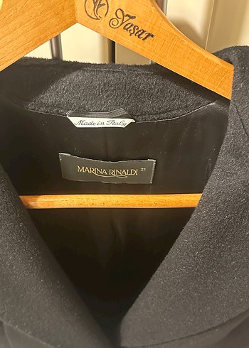 Marina Rinaldi Siyah Yün Kaban - Görsel 3