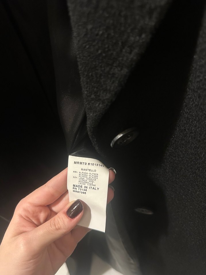 Marina Rinaldi Siyah Yün Kaban - Görsel 4