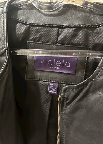 Violeta Mango Siyah Deri Ceket - Görsel 5
