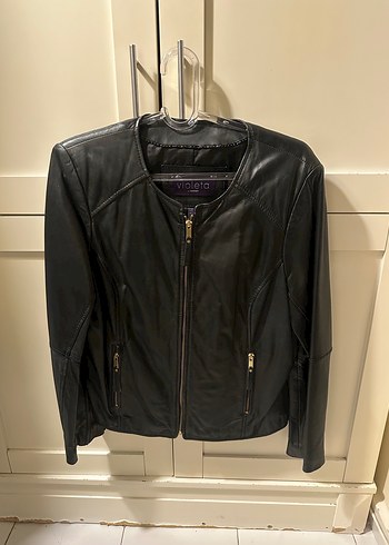 Violeta Mango Siyah Deri Ceket - Görsel 2