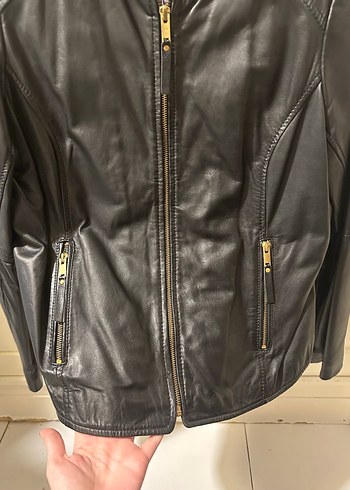 Violeta Mango Siyah Deri Ceket - Görsel 3