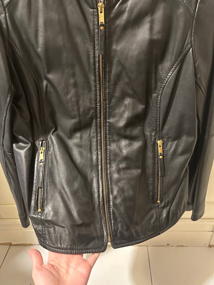 Violeta Mango Siyah Deri Ceket - Görsel 3