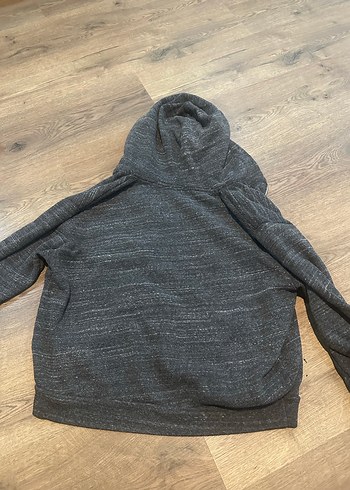 Brandy melville Gri Kapüşonlu Fermuarlı kadin hirka - Görsel 5