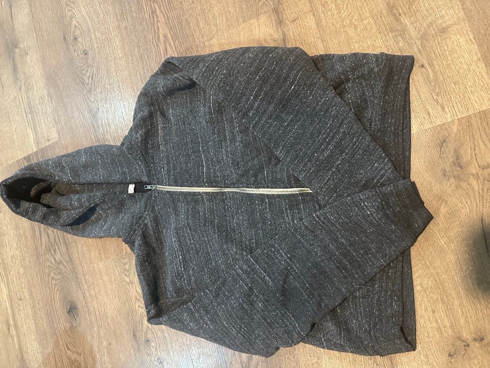 Brandy melville Gri Kapüşonlu Fermuarlı kadin hirka - Görsel 2