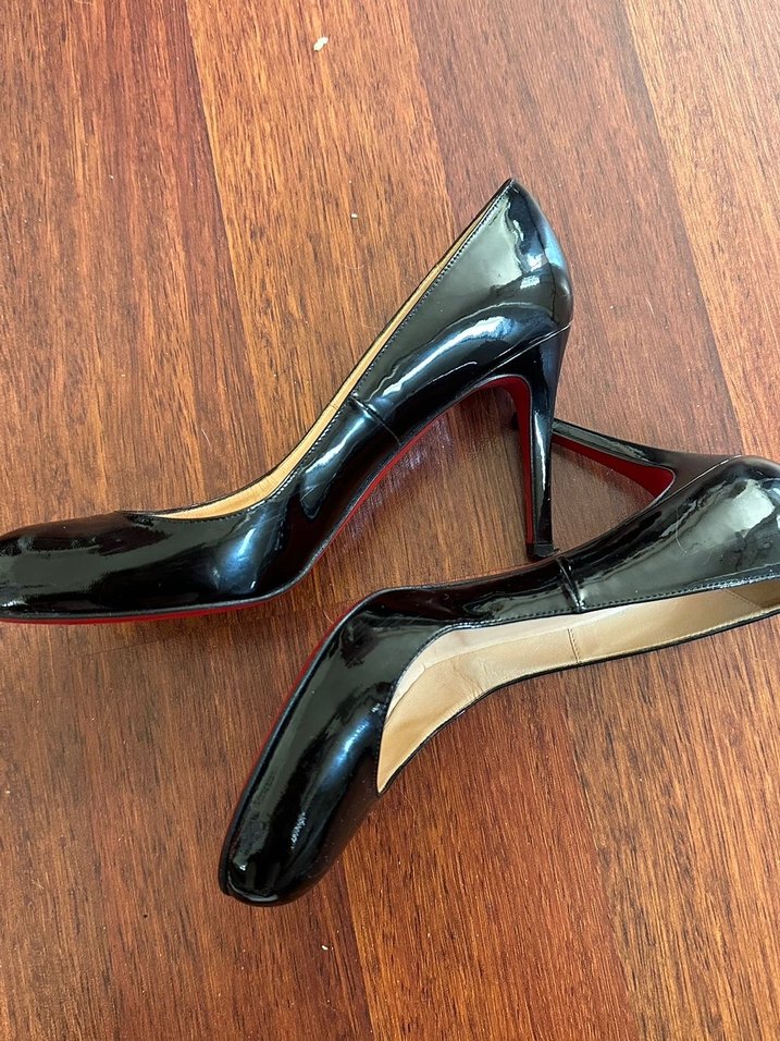 Christian Louboutin Rugan Siyah Stiletto - Görsel 3