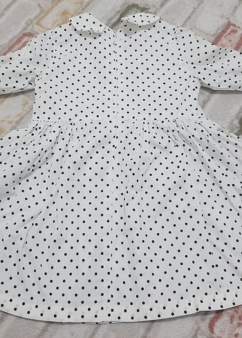 Puantiye Desenli Pamuklu Kız Elbisesi - Görsel 3