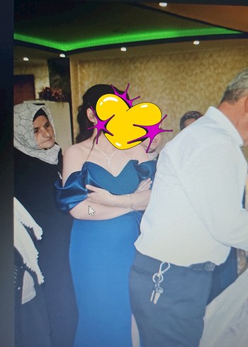 l Beden lacivert Renk Drapeli Lacivert Uzun Abiye Elbise