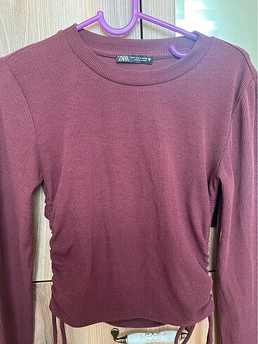s Beden bordo Renk Zara bluz