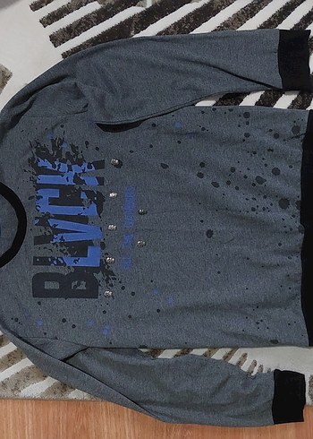 Düğmeli Gri Erkek Sweatshirt - Görsel 2