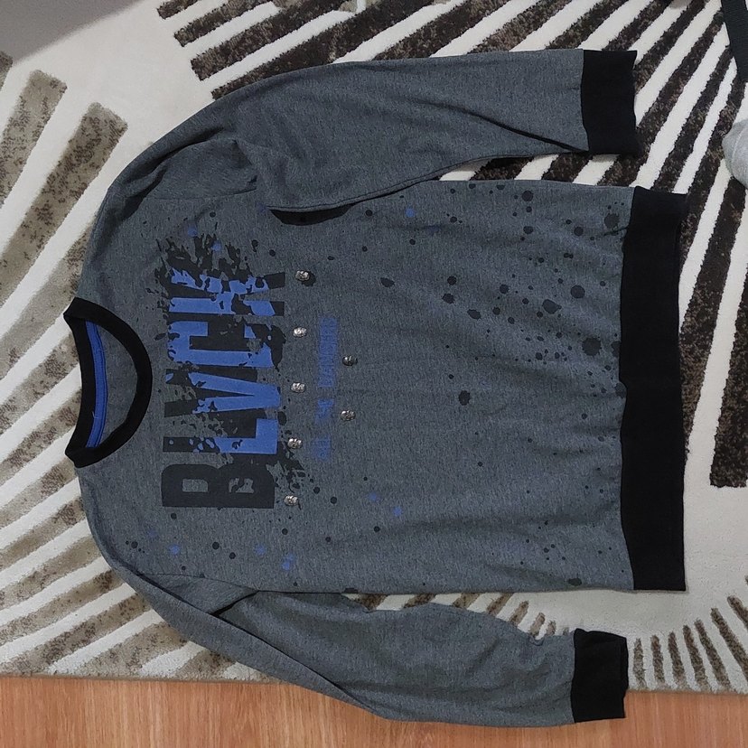 Düğmeli Gri Erkek Sweatshirt - Görsel 2