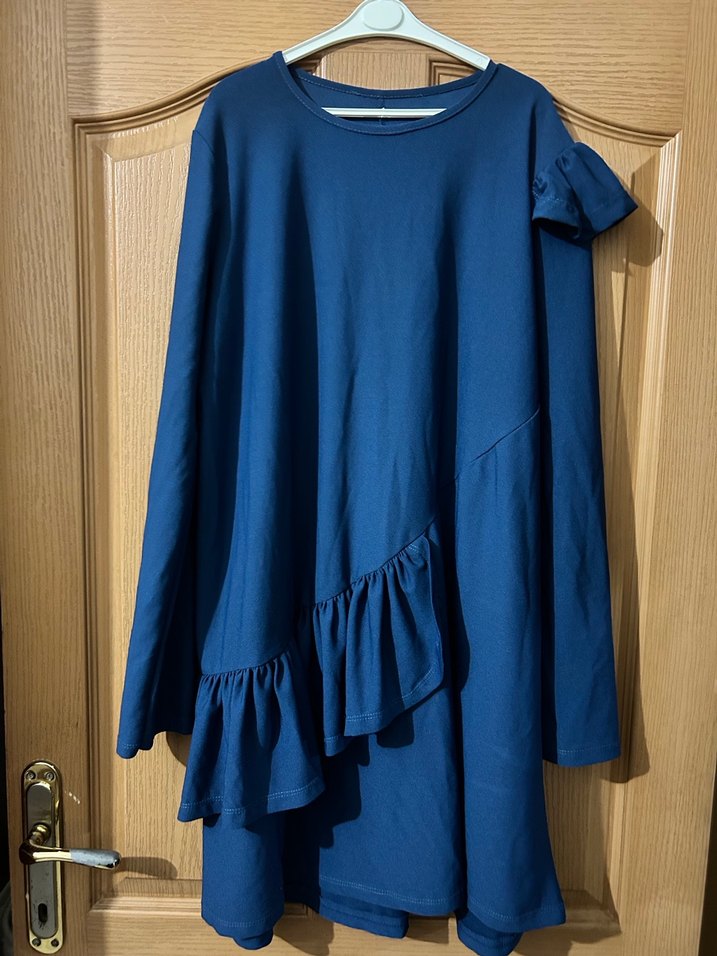 Uzun Kollu Mavi Salaş Tunik - Görsel 2