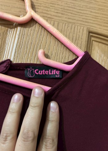 Bordo Uzun Salaş Kadın Elbise - Görsel 2