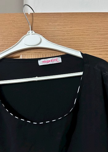 Siyah Uzun Kollu Drapeli tunik - Görsel 2