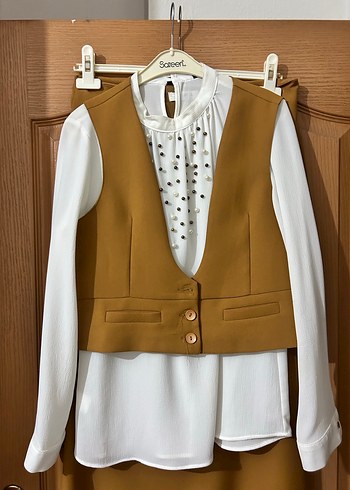 Hardal Sarısı 3lü Tesettür Takım - Görsel 2