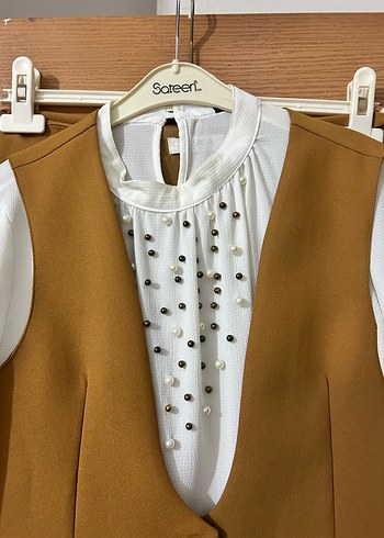 Hardal Sarısı 3lü Tesettür Takım - Görsel 3