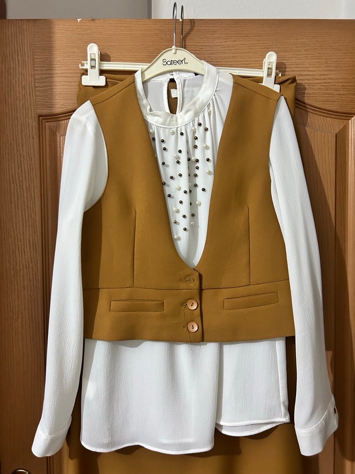 Hardal Sarısı 3lü Tesettür Takım - Görsel 2