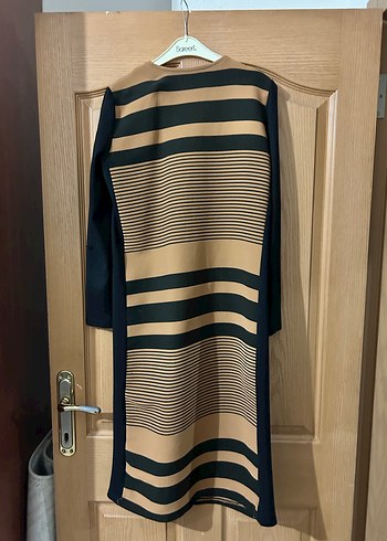 Uzun Kollu Çizgili Mevsimlik Ceket - Görsel 4