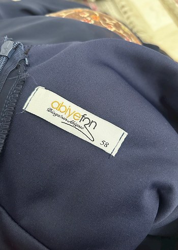 V Yaka Lacivert Kadın Abiye Elbise - Görsel 5