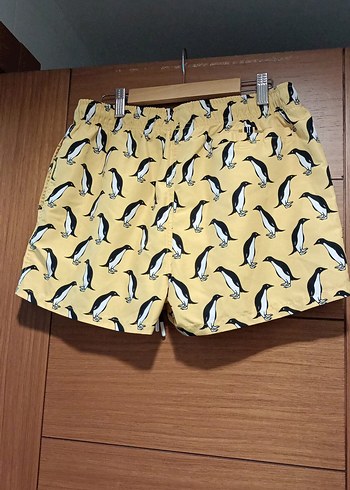 Sarı Mini Baskılı Erkek Mayo Şortu - Görsel 2