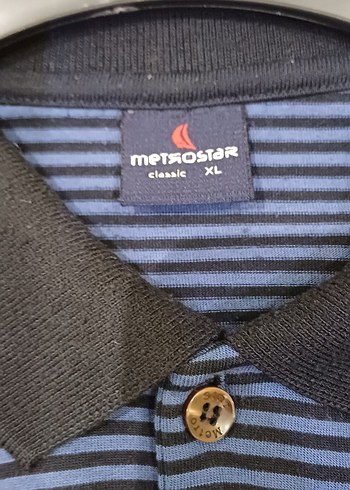 Erkek Lacivert Çizgili Uzun Kollu Polo Tişört - Görsel 3